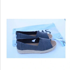 Toms peep toe low wedges